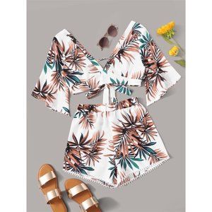 NWT Shein 2Pc Tropical Short Set